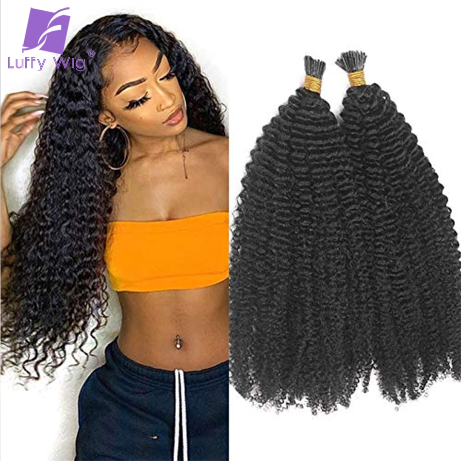 I Tip Human Hair Extension Afro Kinky Curly Pre Bonded    ũ ũ ɶƾ ƽ I Tip Hair For Women